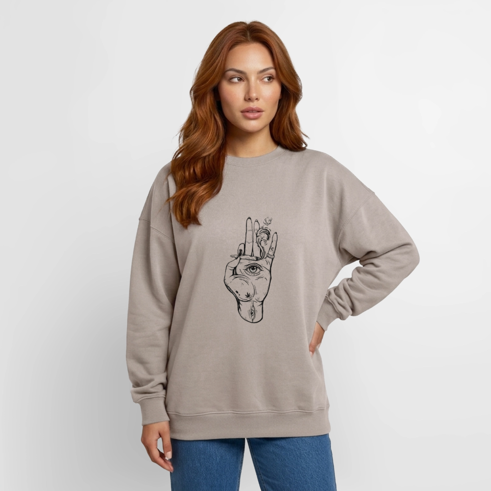 Oversized Heavyweight Unisex Sweatshirt - Taupe