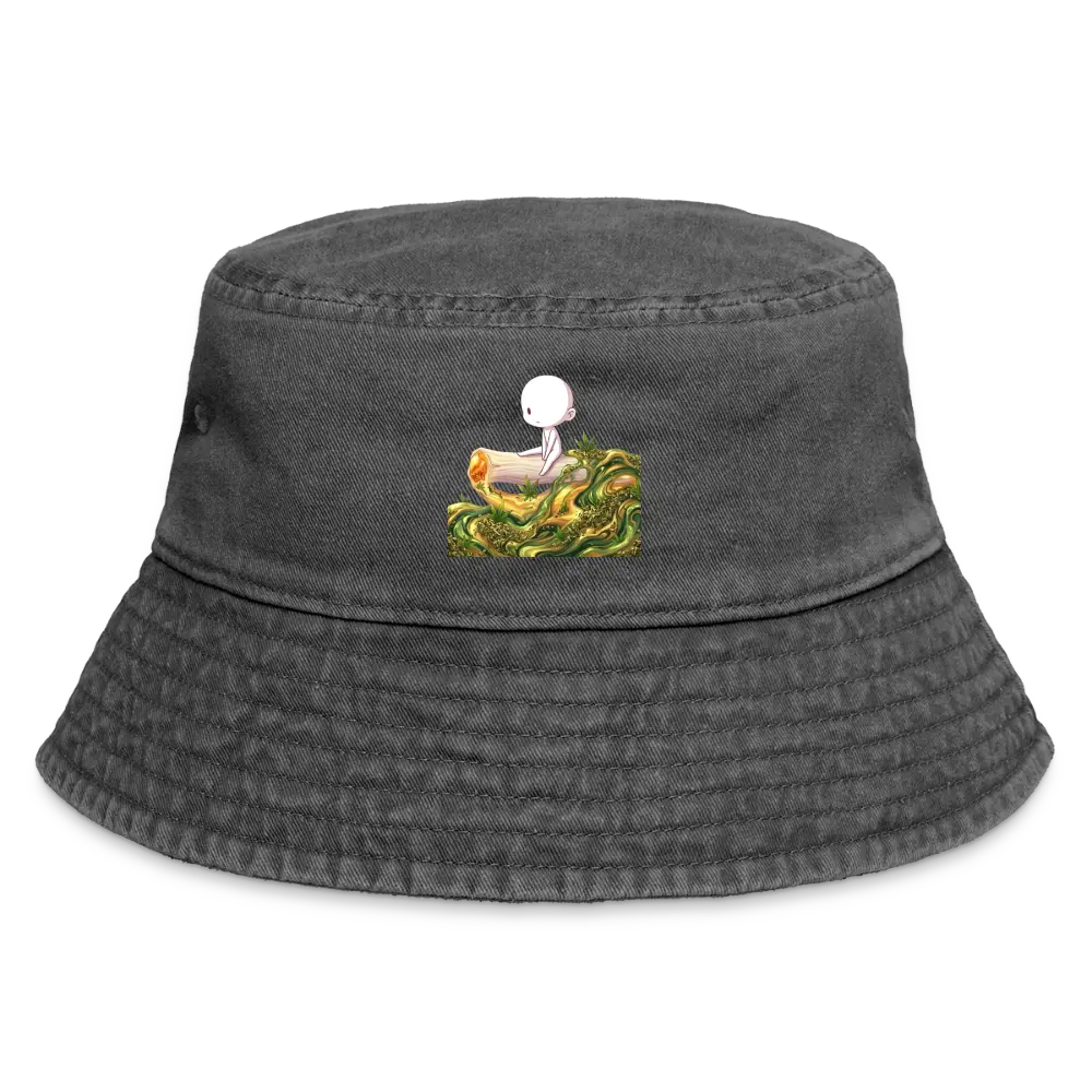 Chillin on a Joint Vintage Bucket Hat - Vintage Schwarz