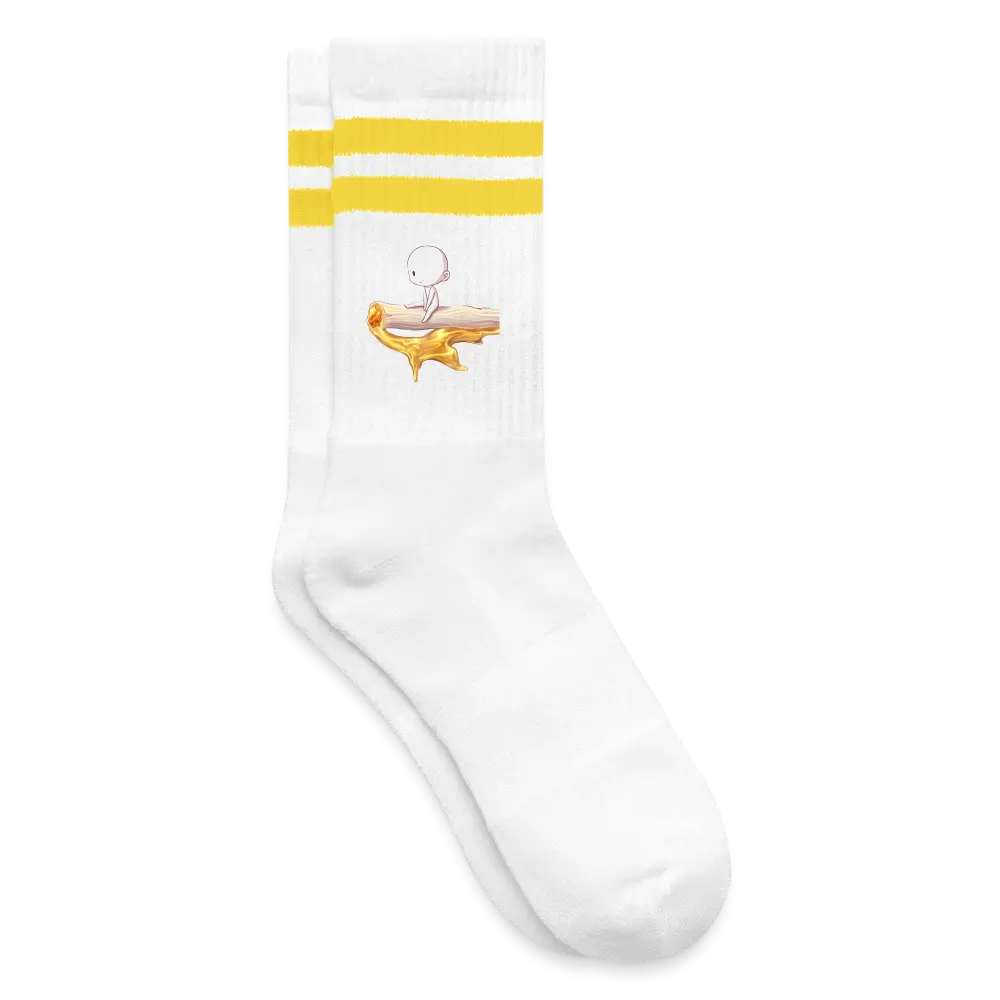 Chillin on a Joint Premium Kiffer Socken - Weiß/Gelb