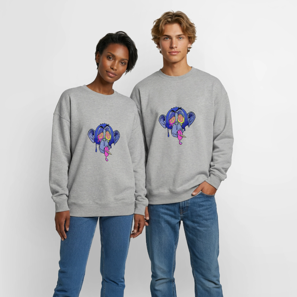 Monkey Oversized Heavyweight Unisex Sweatshirt - Grau meliert