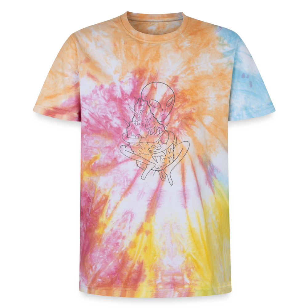 Alien Unisex Premium Tie Dye T-Shirt - Regenbogen-Spirale