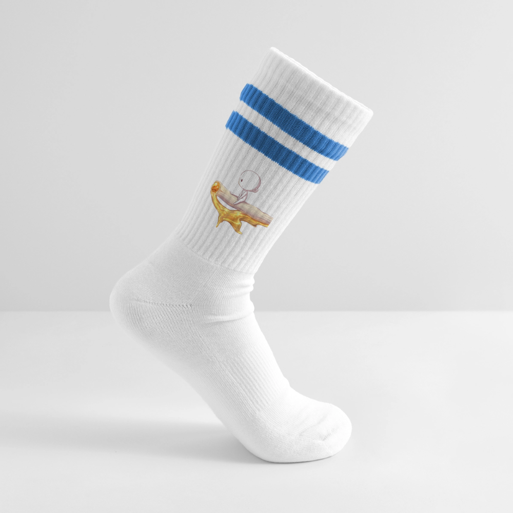 Chillin on a Joint Premium Kiffer Socken - Weiß/Blau