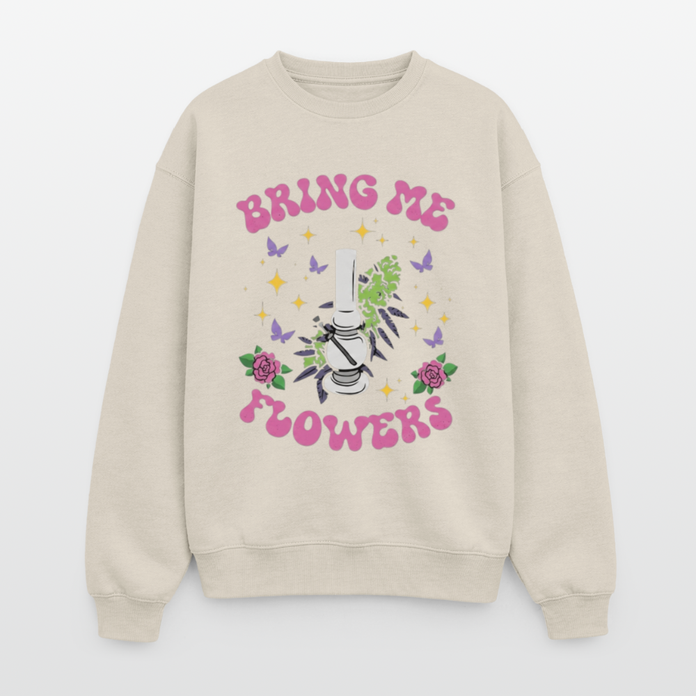 Bring me Flowers Oversized Unisex Sweatshirt - Beige