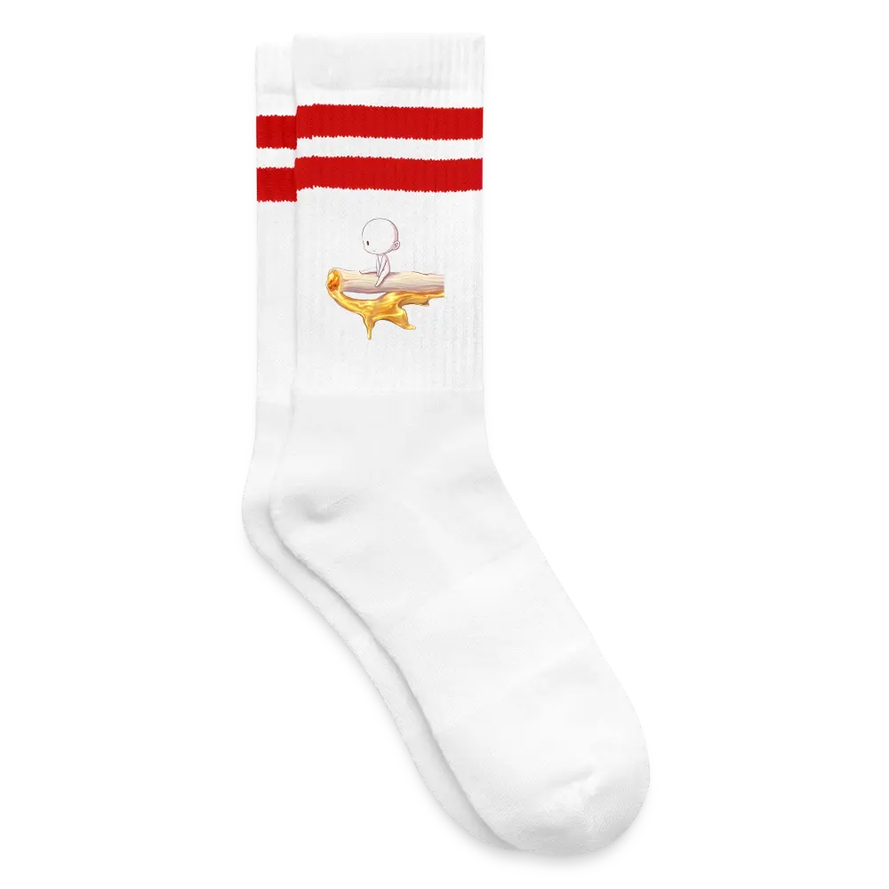 Chillin on a Joint Premium Kiffer Socken - Weiß/Rot