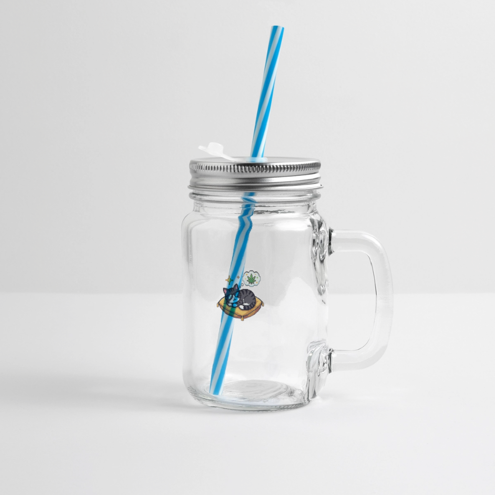 Kiffer katze Henkelglas mit Schraubdeckel - Klar