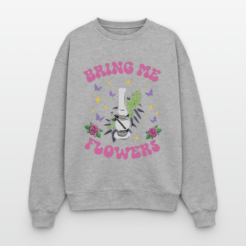 Bring me Flowers Oversized Unisex Sweatshirt - Grau meliert