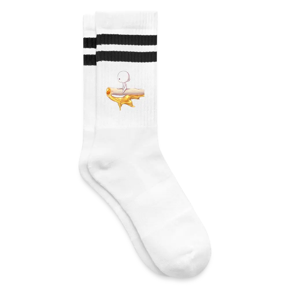 Chillin on a Joint Premium Kiffer Socken - Weiß/Schwarz