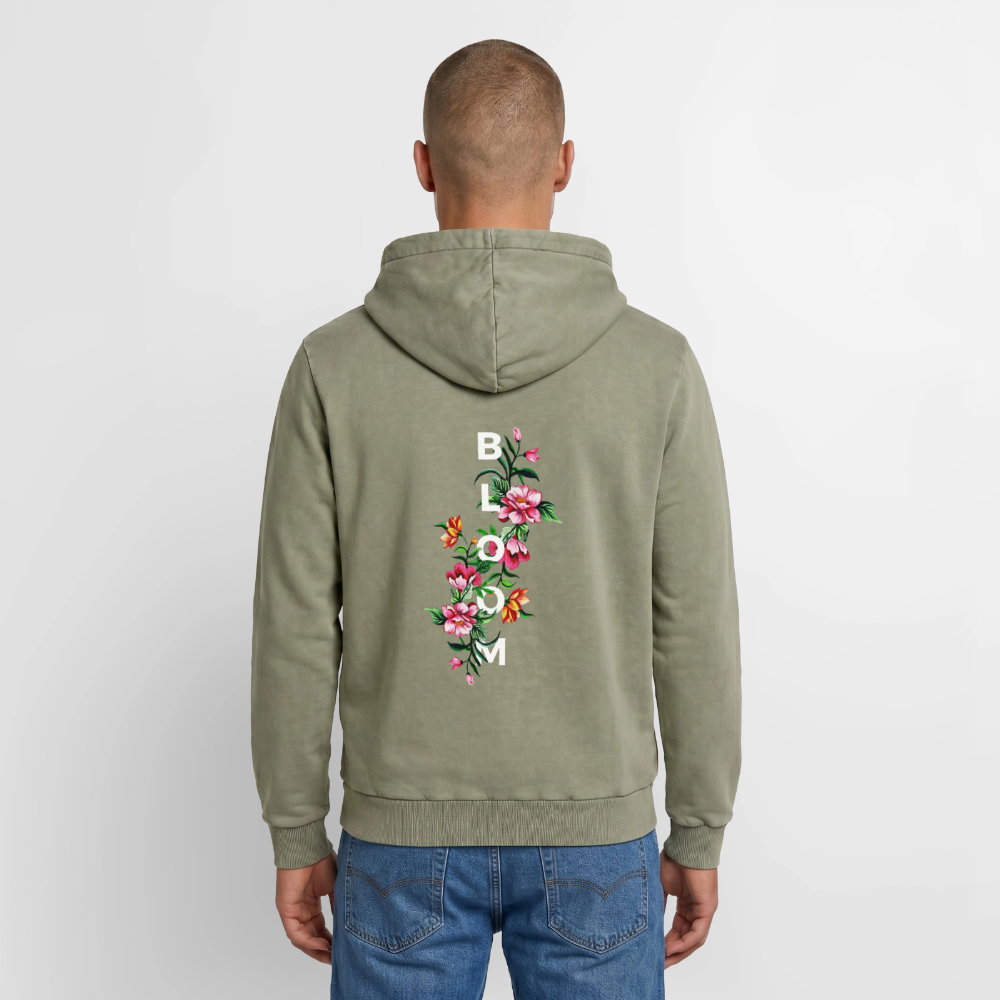 Relaxed Premium Hanf Unisex Acid-Washed Hoodie - Grün Acid Wash