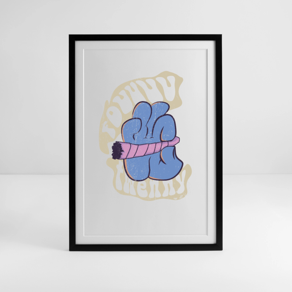 Fouuur twenny Gerahmtes Poster (49 × 69 cm) - Schwarz