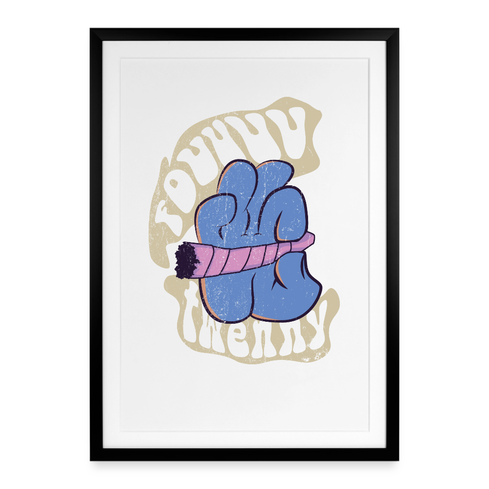 Fouuur twenny Gerahmtes Poster (49 × 69 cm) - Schwarz