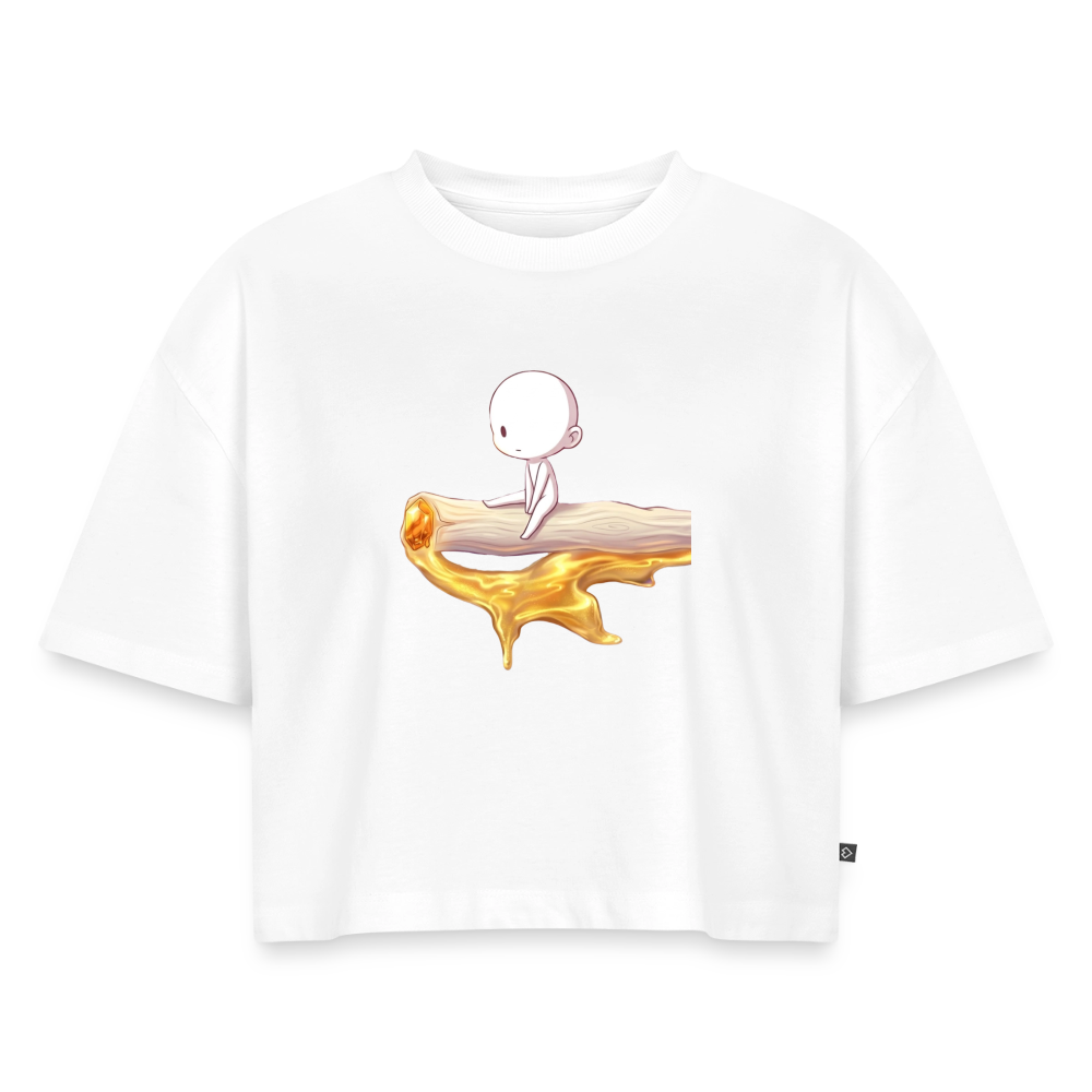 just Chillin on a joint Frauen Crop - Weiß