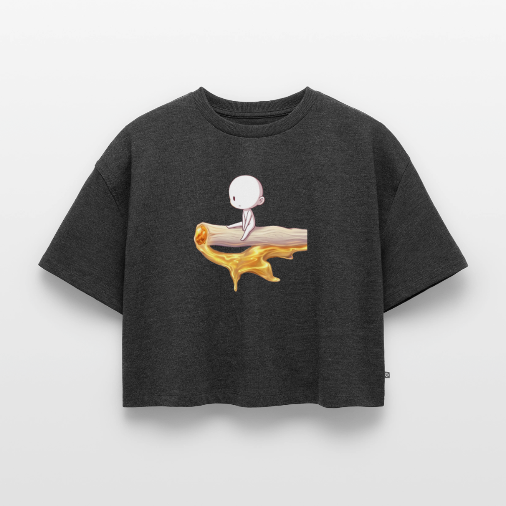 just Chillin on a joint Frauen Crop - Anthrazit meliert