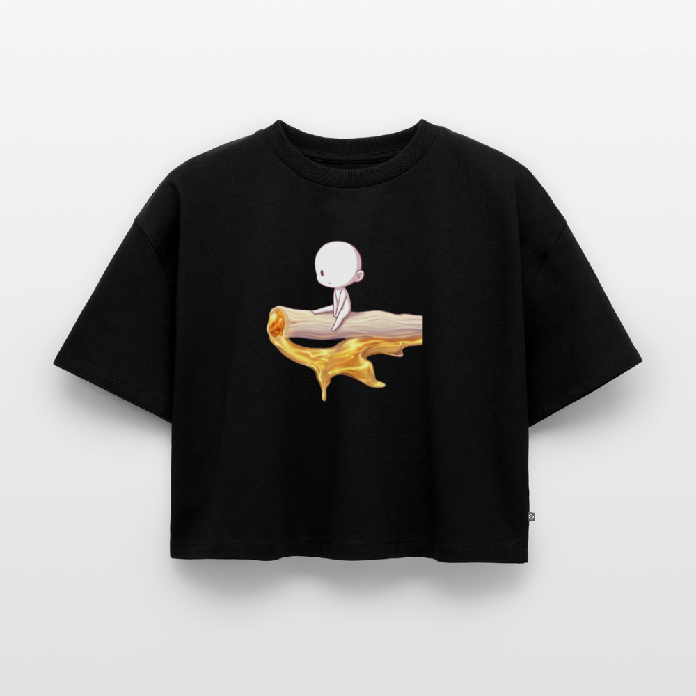 just Chillin on a joint Frauen Crop - Schwarz