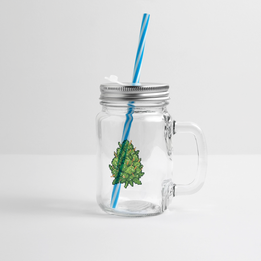 Pixel Knolle Henkelglas mit Schraubdeckel - Klar