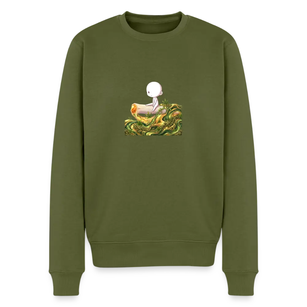 Chillin on a Joint Männer Bio Sweatshirt - Khaki