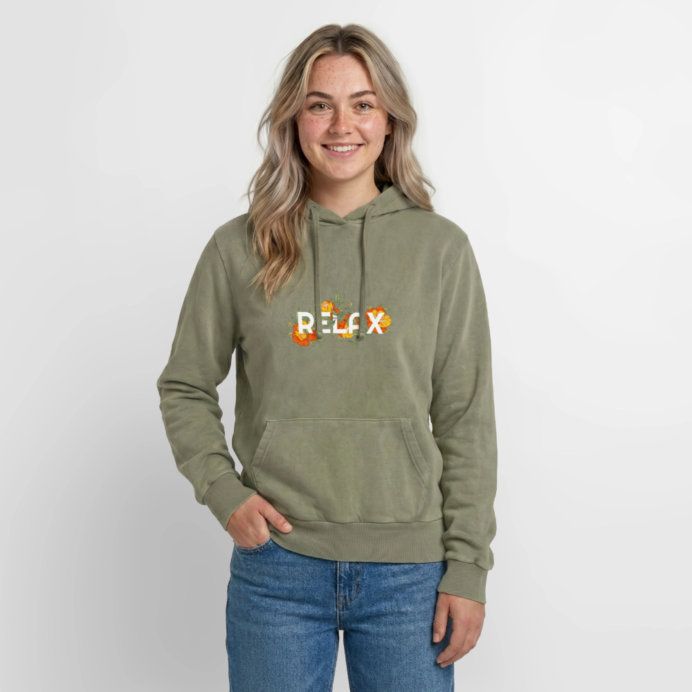 Relaxed Premium Hanf Unisex Acid-Washed Hoodie - Grün Acid Wash