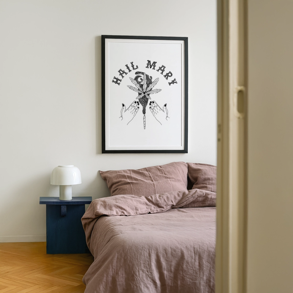 Heilige Marie Gerahmtes Poster (49 × 69 cm) - Schwarz