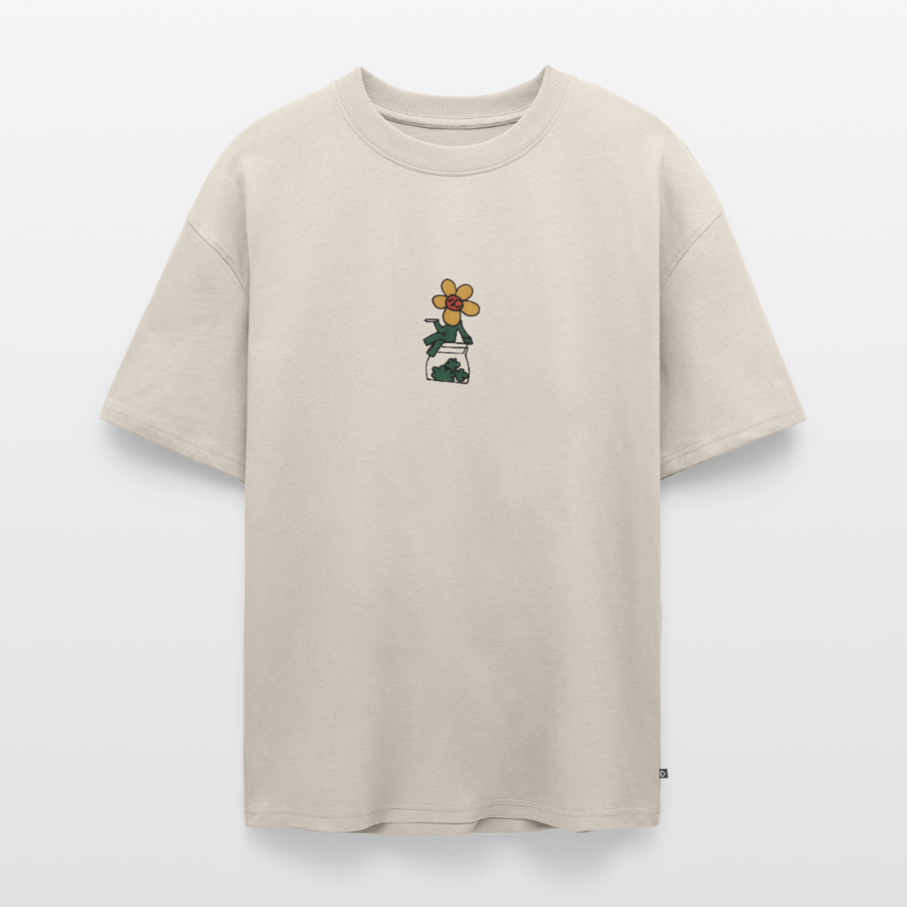 Flower Unisex Premium Oversized Bio T-Shirt - Beige