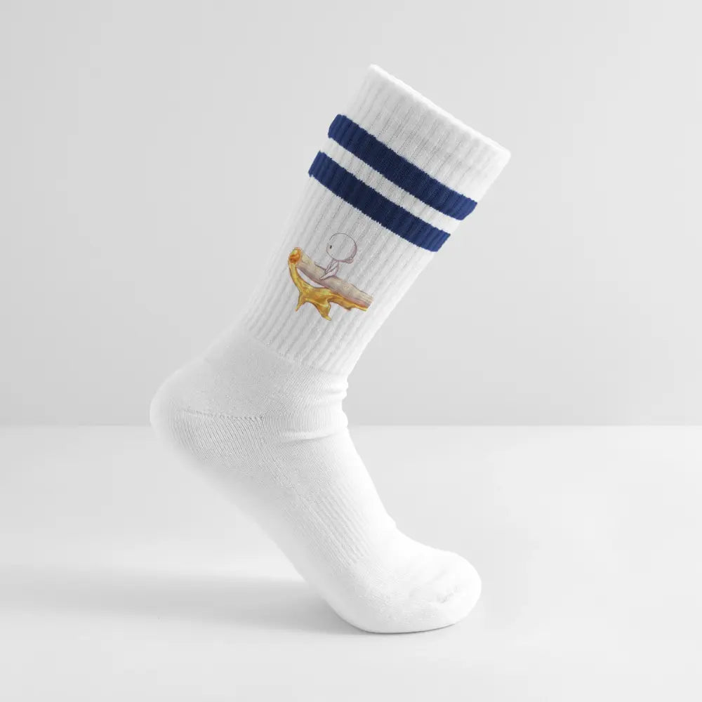 Chillin on a Joint Premium Kiffer Socken - Weiß/Navy