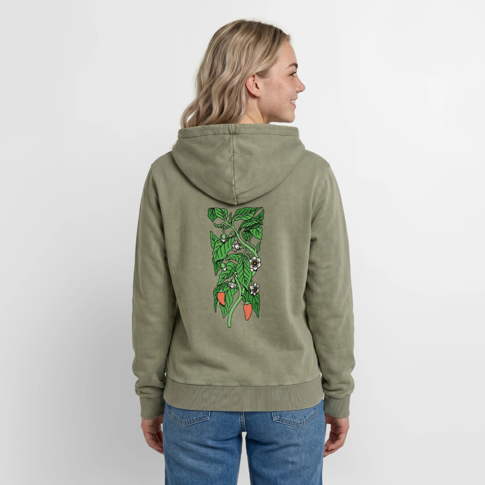 Sonnenblume Unisex Premium Acid-Washed Hoodie - Grün Acid Wash