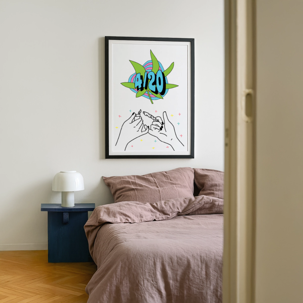4/20 Gerahmtes Poster (49 × 69 cm) - Schwarz