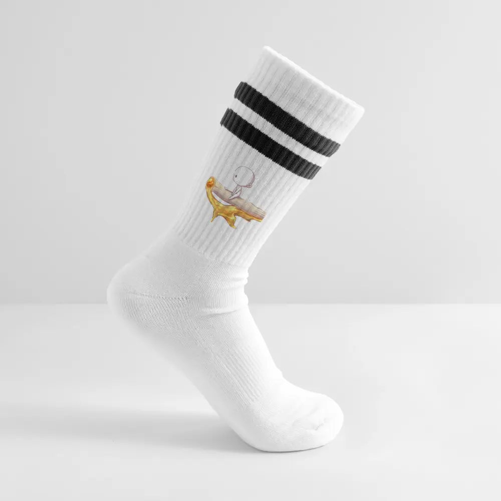 Chillin on a Joint Premium Kiffer Socken - Weiß/Schwarz