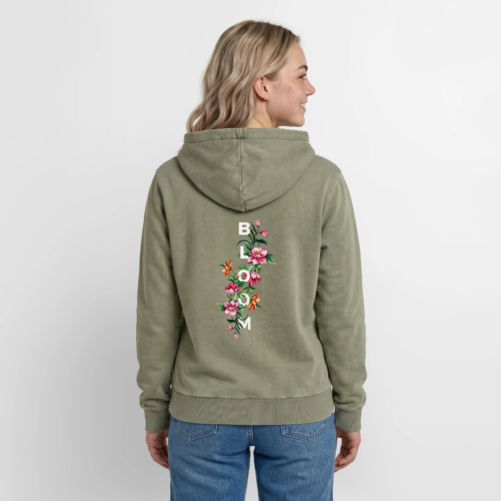 Relaxed Premium Hanf Unisex Acid-Washed Hoodie - Grün Acid Wash