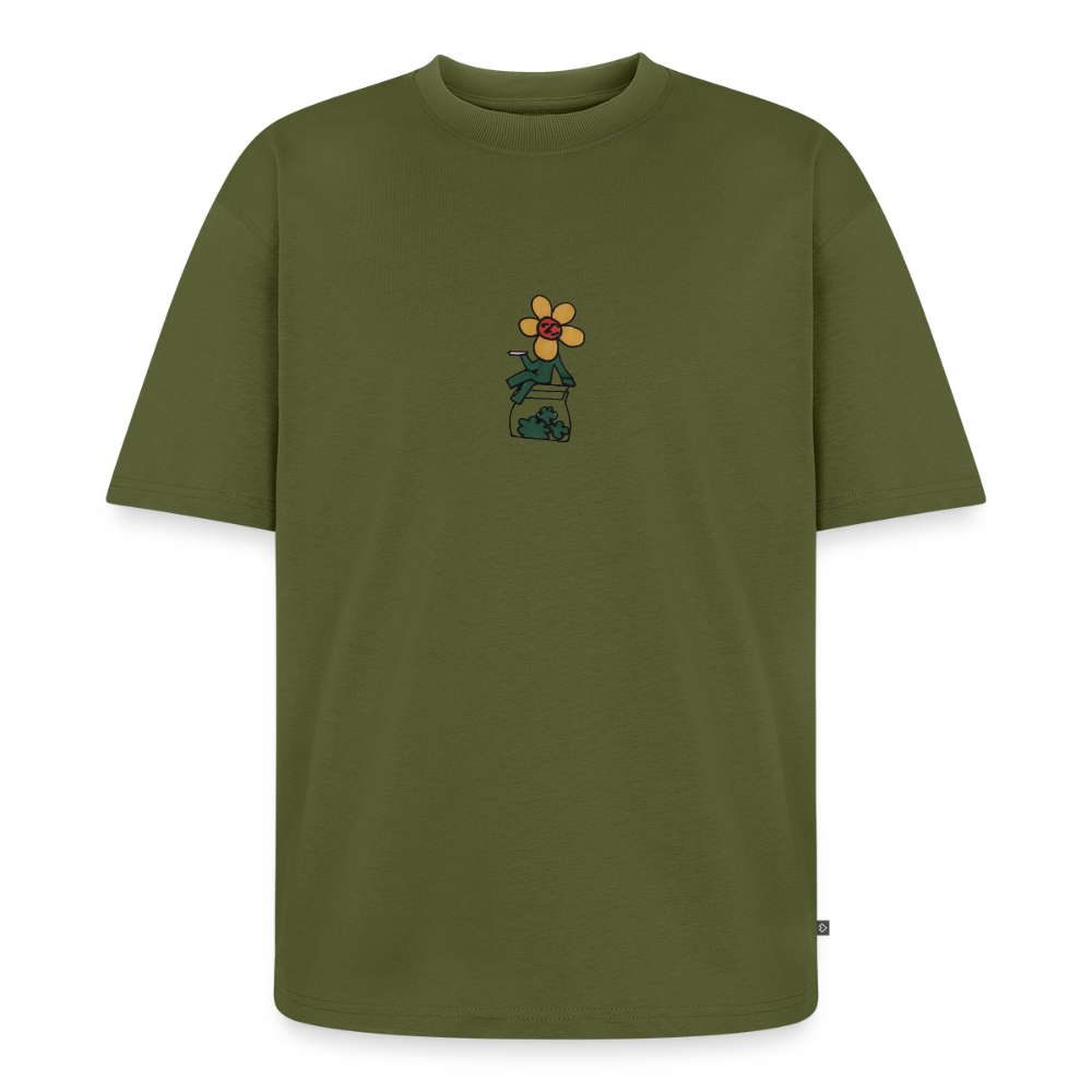 Flower Unisex Premium Oversized Bio T-Shirt - Khaki