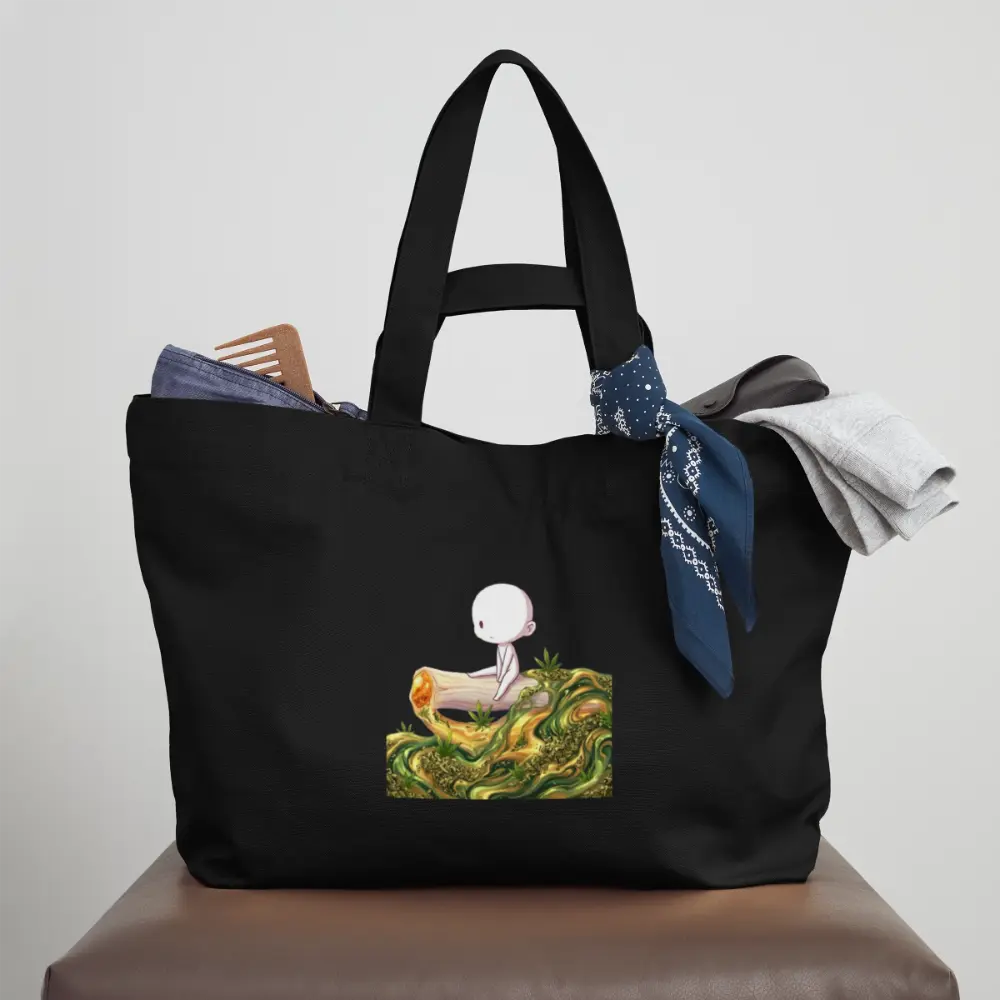 Chillin on a Joint Recycelte Shopping Bag - Schwarz