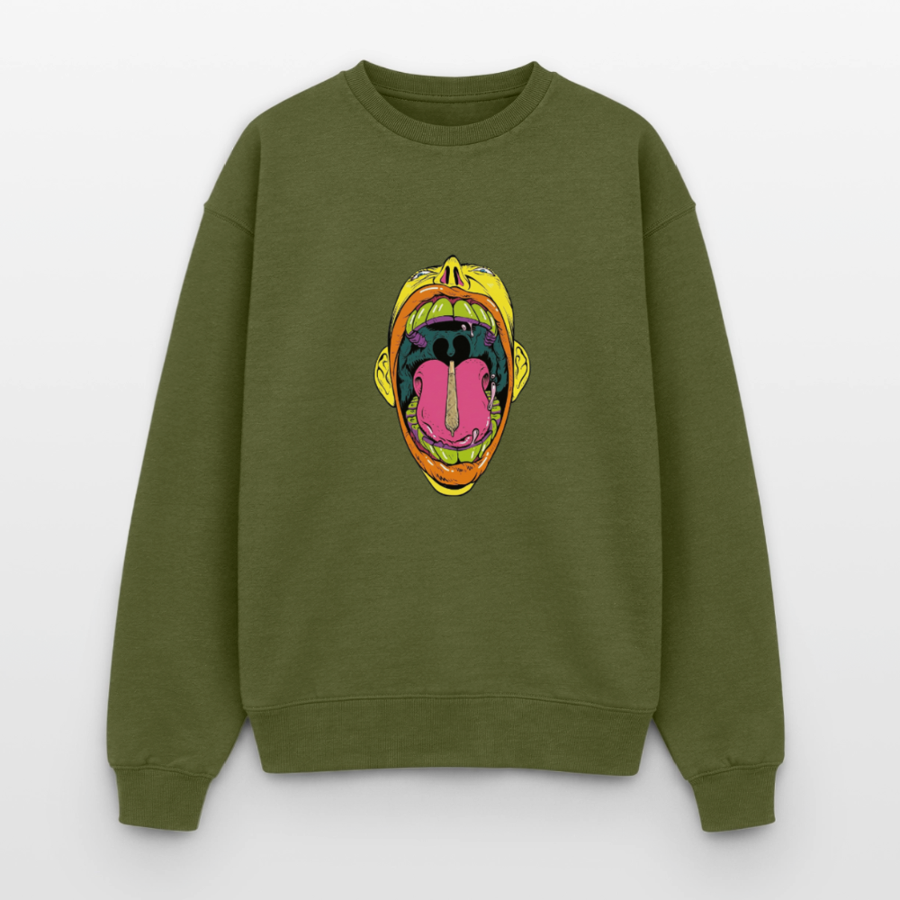 Oversized Heavyweight Unisex Sweatshirt - Khaki