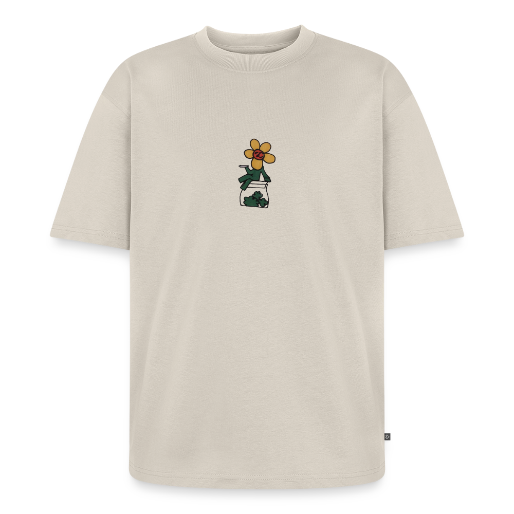 Flower Unisex Premium Oversized Bio T-Shirt - Beige