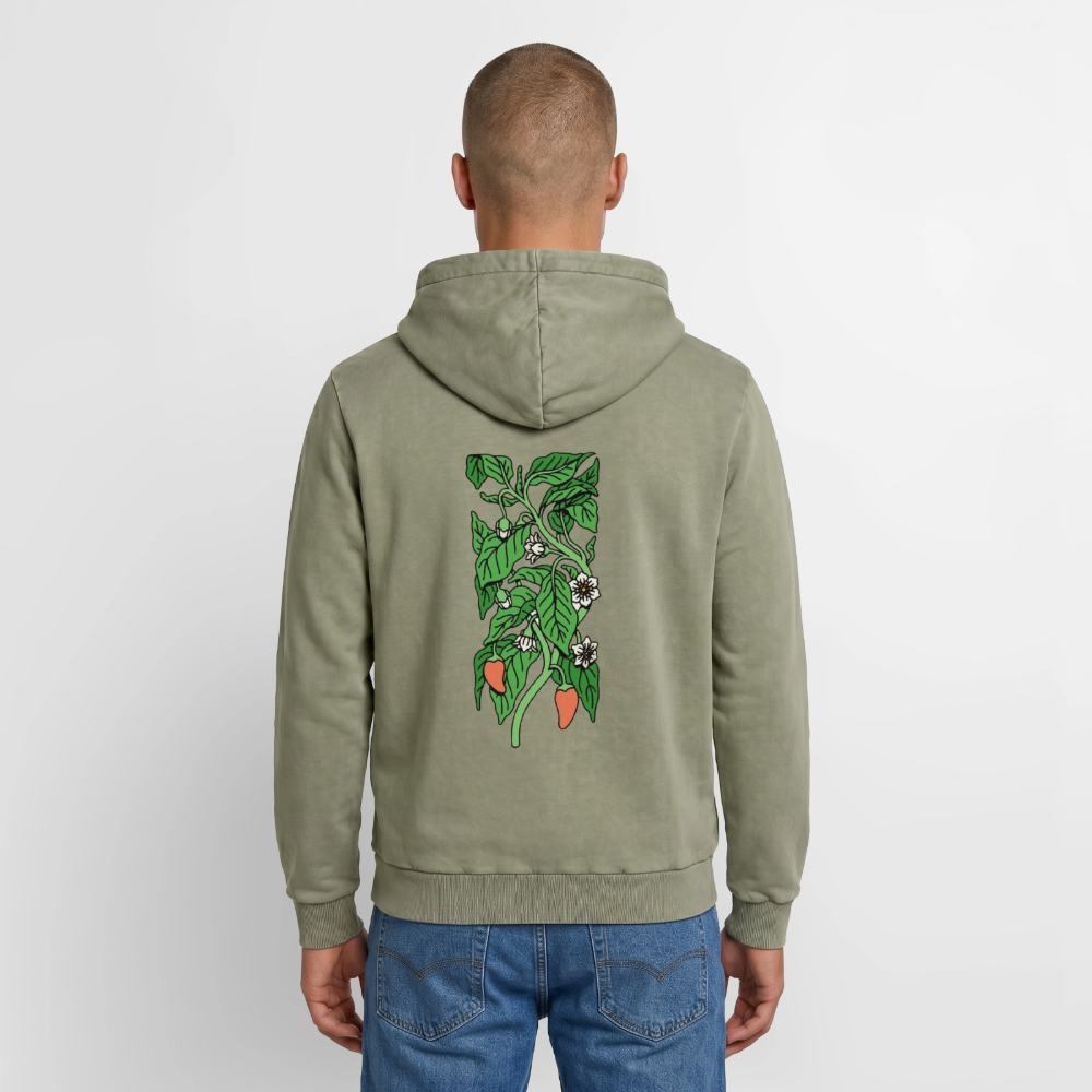 Sonnenblume Unisex Premium Acid-Washed Hoodie - Grün Acid Wash