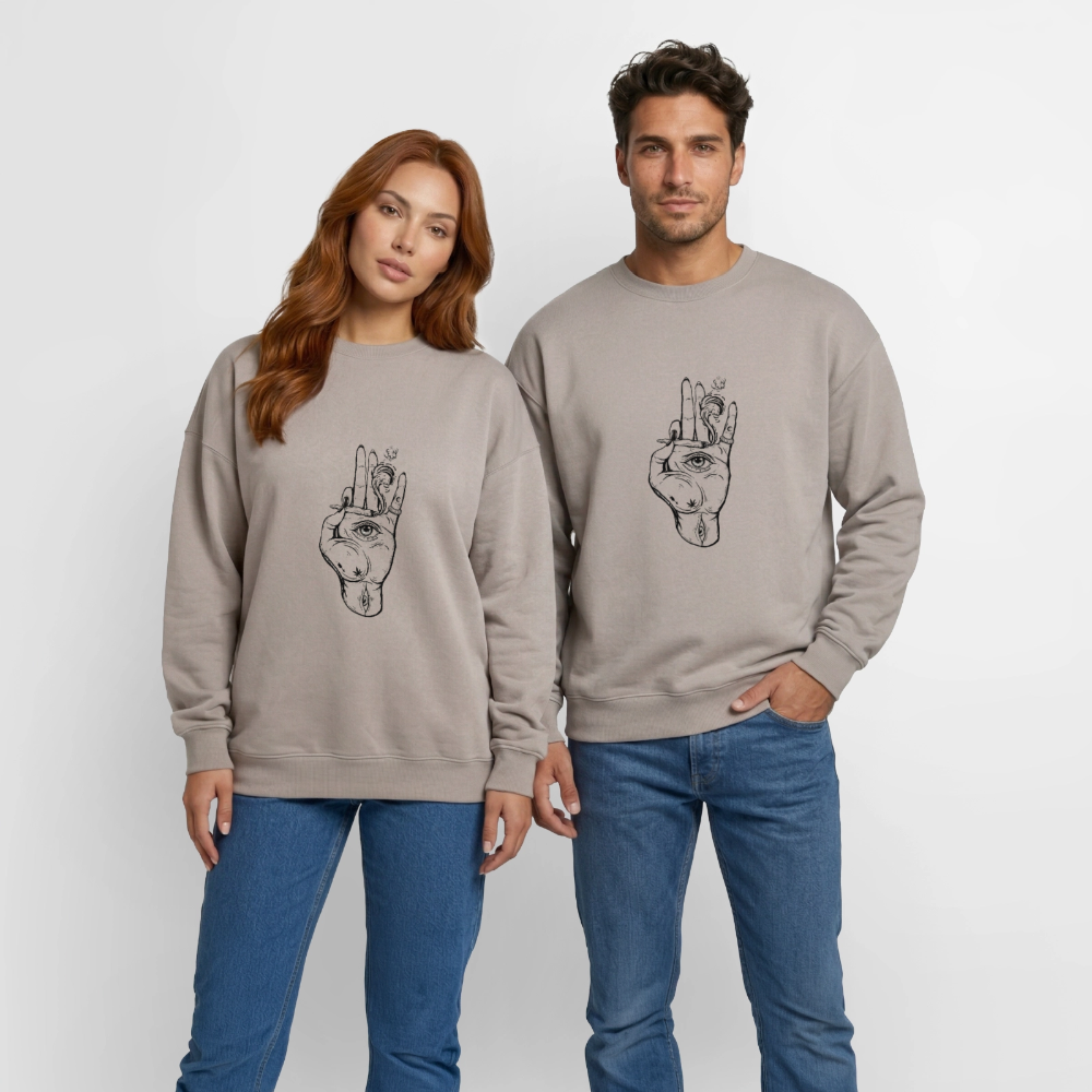 Oversized Heavyweight Unisex Sweatshirt - Taupe