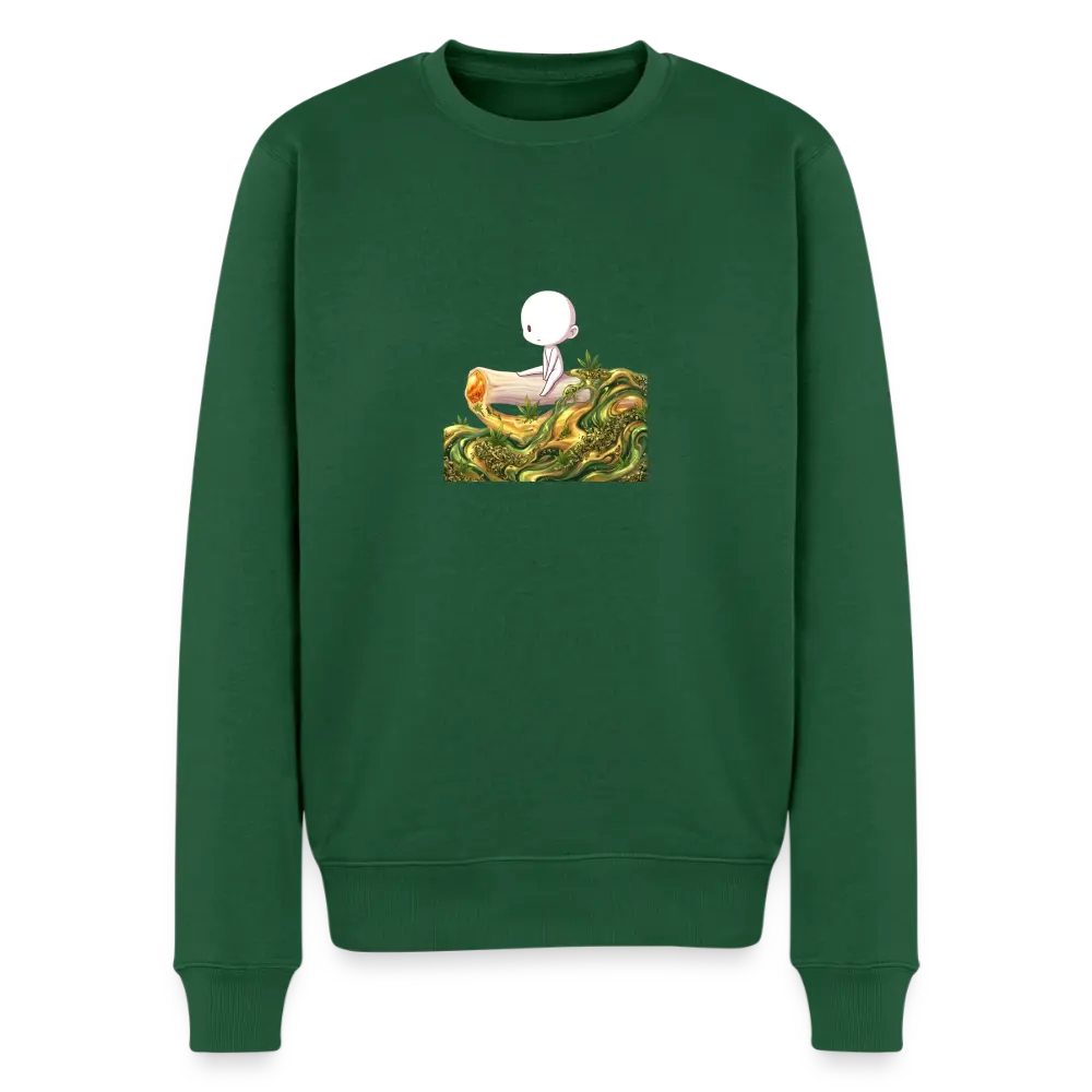 Chillin on a Joint Männer Bio Sweatshirt - Flaschengrün