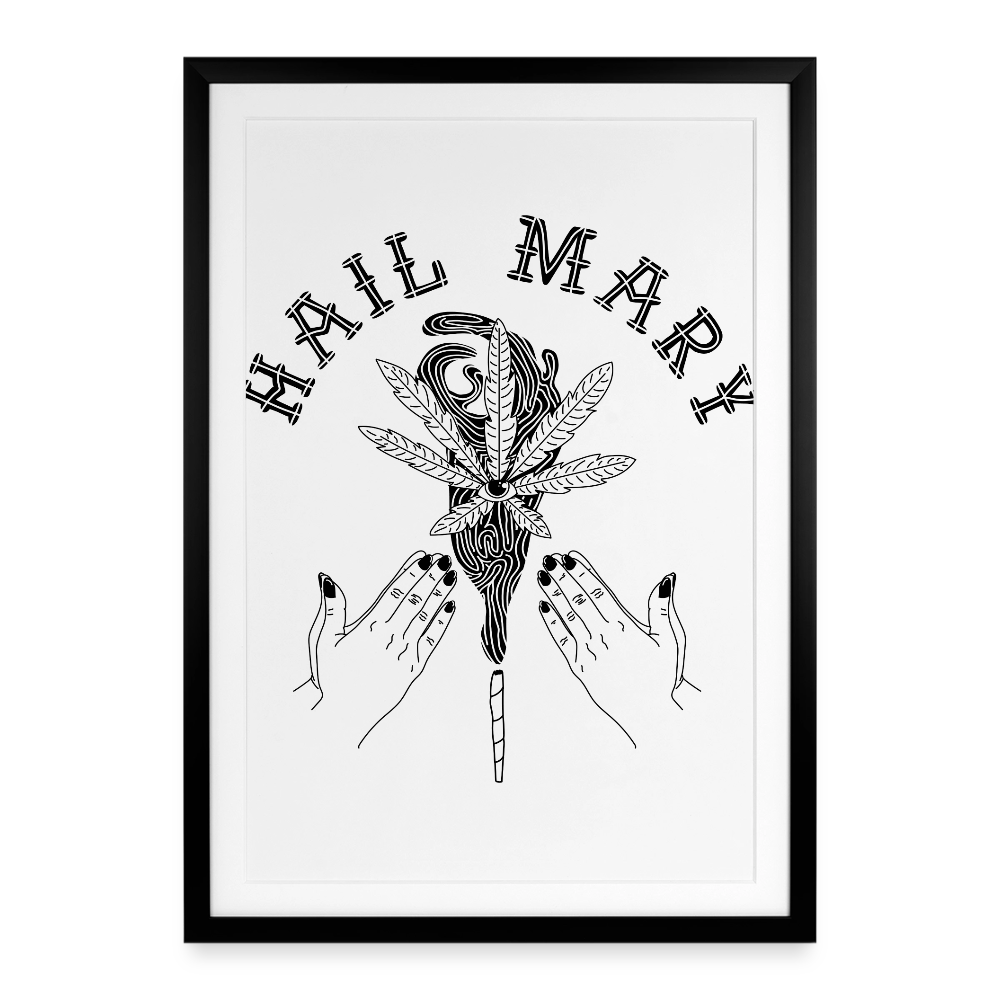 Heilige Marie Gerahmtes Poster (49 × 69 cm) - Schwarz