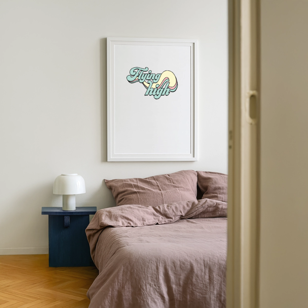 Flying high Gerahmtes Poster (49 × 69 cm) - Weiß