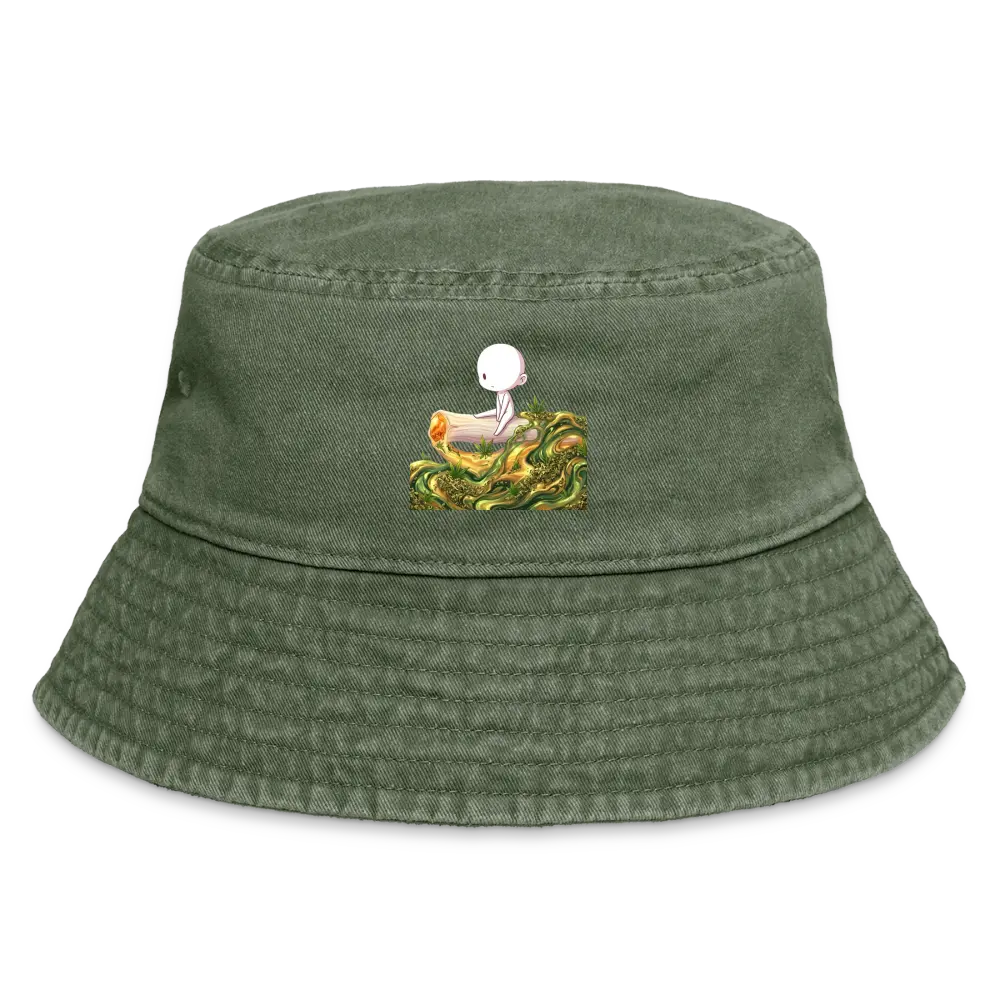 Chillin on a Joint Vintage Bucket Hat - Olivgrün vintage