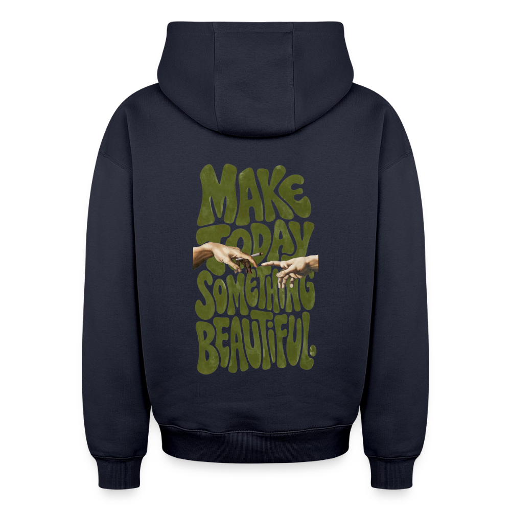 Make Something Oversized Heavyweight Unisex Hoodie - Navy