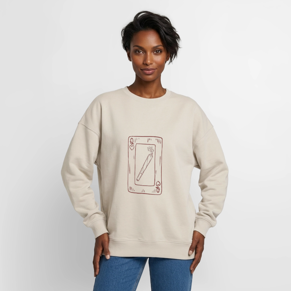 Oversized Heavyweight Unisex Sweatshirt - Beige