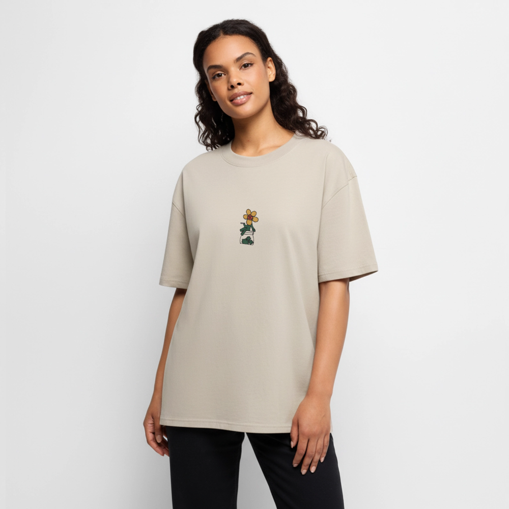 Flower Unisex Premium Oversized Bio T-Shirt - Beige
