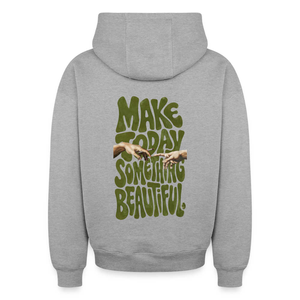 Make Something Oversized Heavyweight Unisex Hoodie - Grau meliert