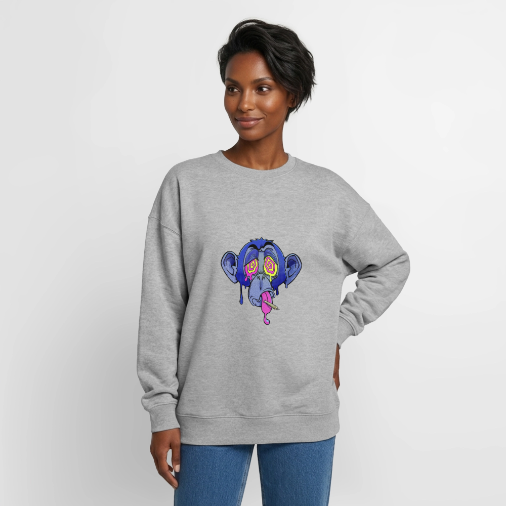 Monkey Oversized Heavyweight Unisex Sweatshirt - Grau meliert
