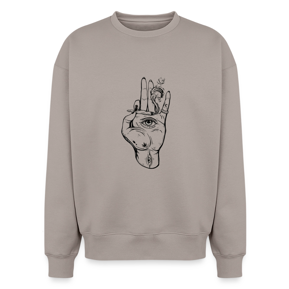 Oversized Heavyweight Unisex Sweatshirt - Taupe