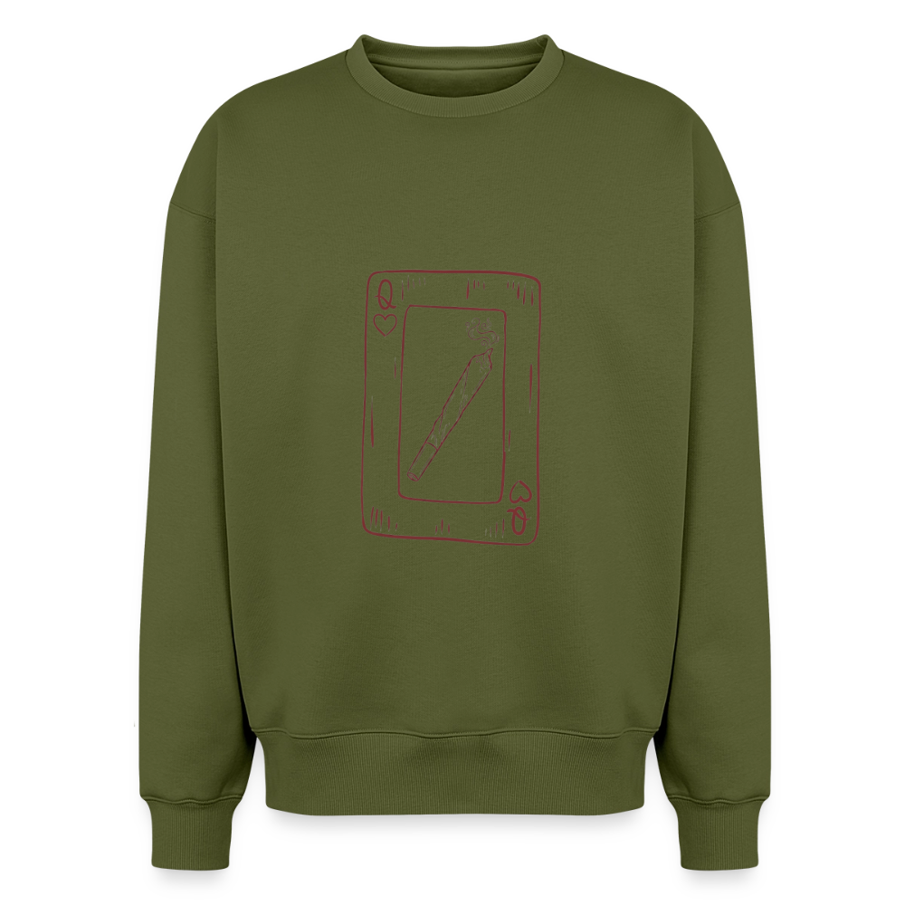 Oversized Heavyweight Unisex Sweatshirt - Khaki