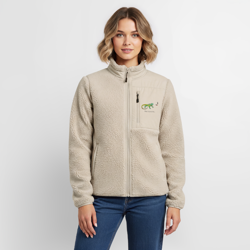 Mariguana Relaxed Fit Unisex Sherpajacke - Beige