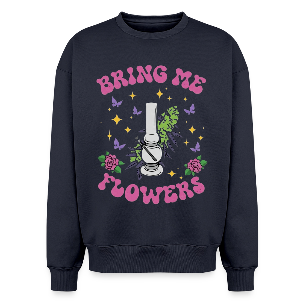 Bring me Flowers Oversized Unisex Sweatshirt - Navy