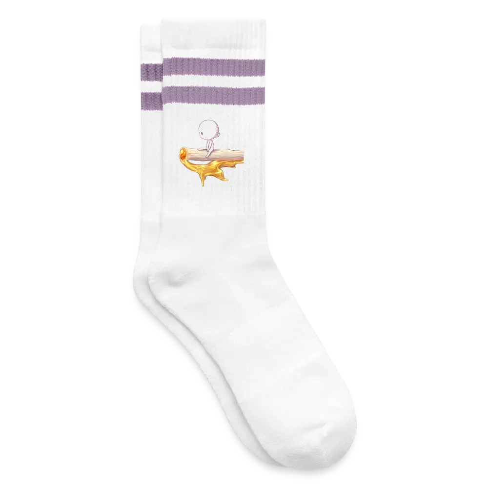 Chillin on a Joint Premium Kiffer Socken - Weiß/Flieder 