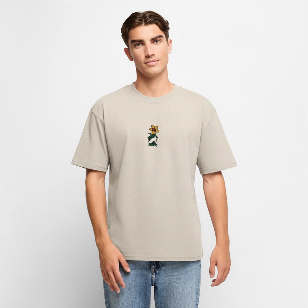 Flower Unisex Premium Oversized Bio T-Shirt - Beige