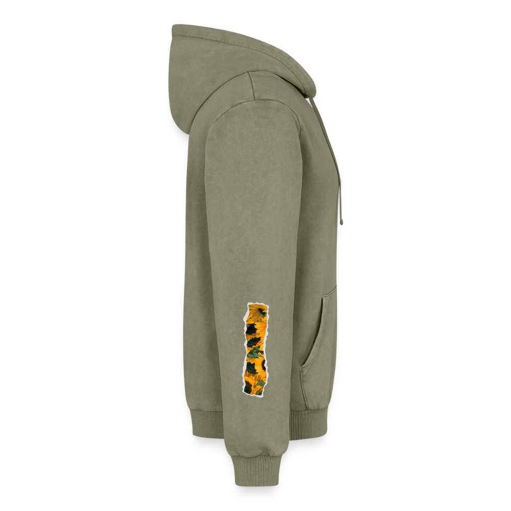 Relaxed Premium Hanf Unisex Acid-Washed Hoodie - Grün Acid Wash