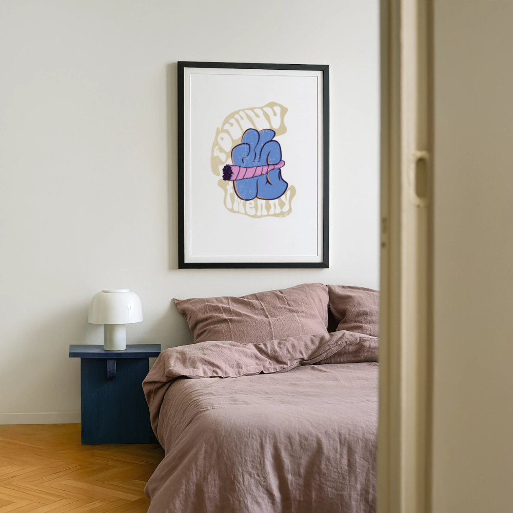Fouuur twenny Gerahmtes Poster (49 × 69 cm) - Schwarz